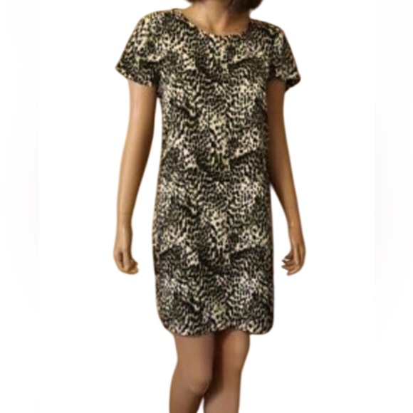 NWT Rachel Zoe Animal Print Shift Dress Size 2 Short Sleeves - Picture 1 of 16